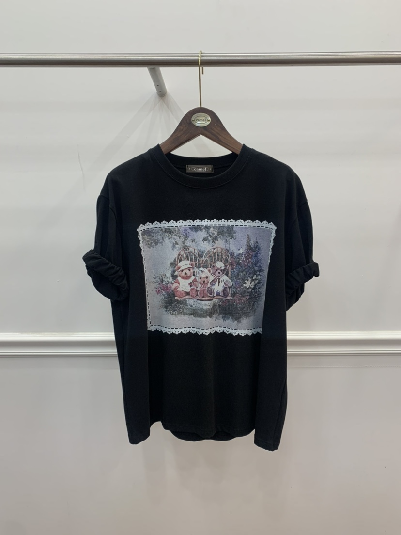 CAMEL-P韓國直郵㊣東大門實拍女裝新品人氣T恤Came_l 家T恤圖色3