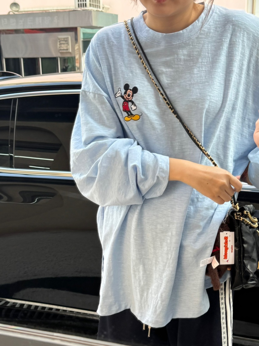 TOLL韓國直郵㊣東大門實拍女裝新款人氣25春夏熱賣長袖T恤亞麻TOLL長袖T恤