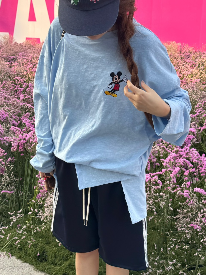 TOLL韓國直郵㊣東大門實拍女裝新款人氣25春夏熱賣長袖T恤亞麻TOLL長袖T恤