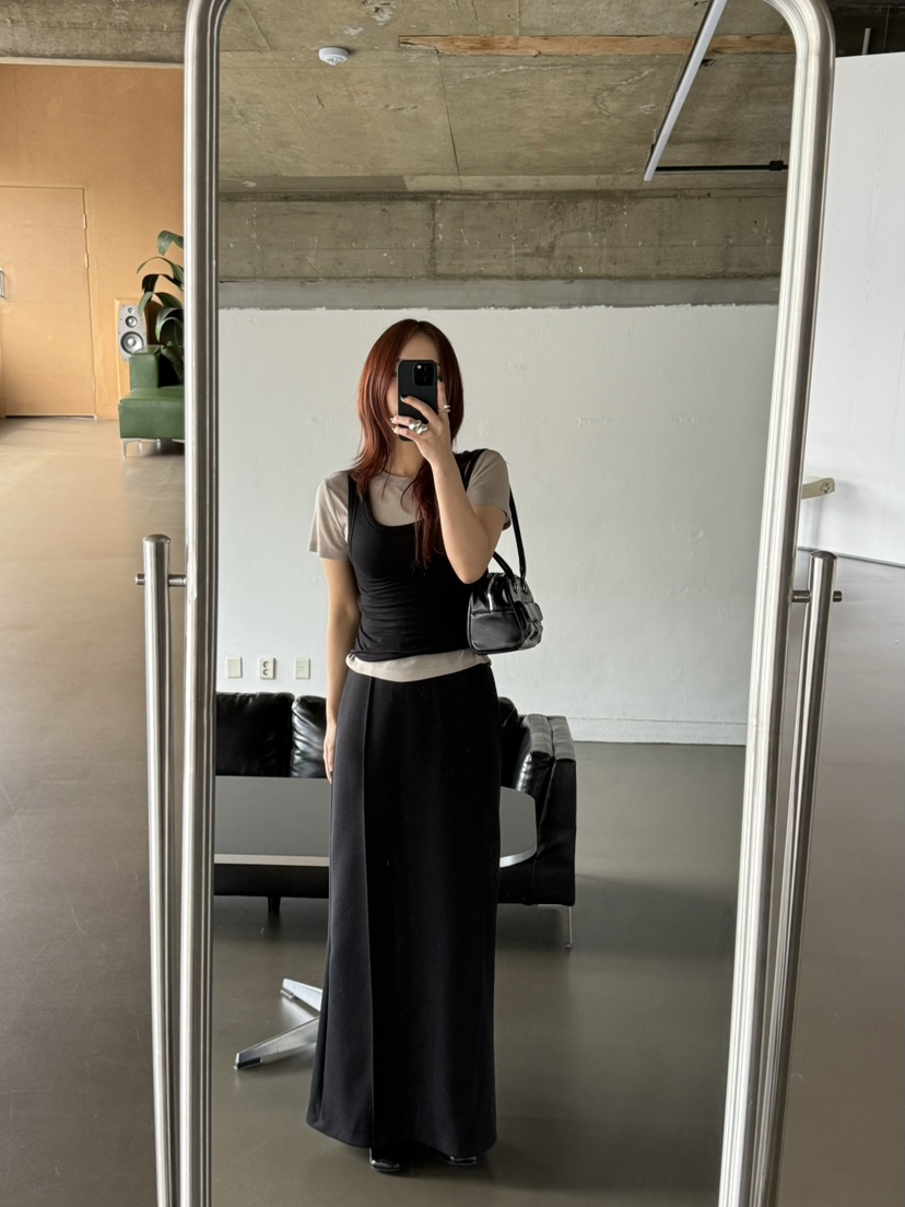 OVER NEAP韓國直郵㊣女裝新款熱賣人氣25春夏時尚休閑長裙OVER NEAR長裙
