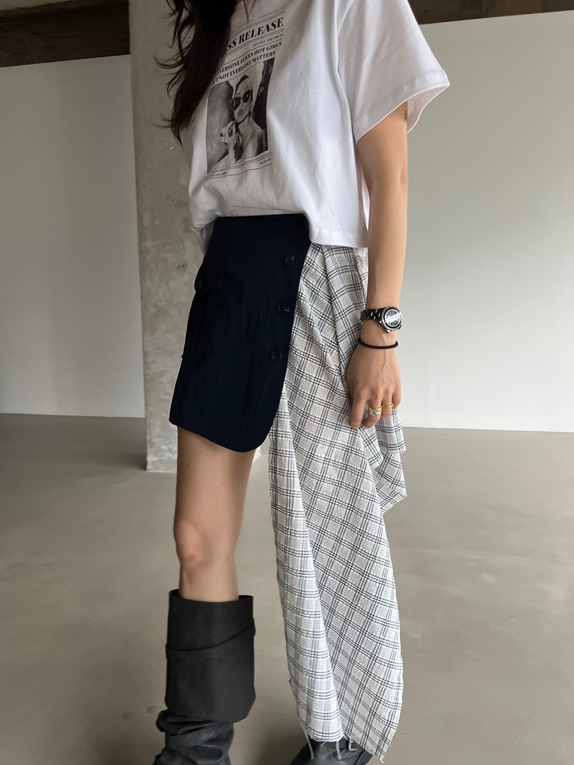 SOLAR韓國㊣直郵東大門代購女裝新品熱賣時尚休閑25春夏短裙SOLAR短裙