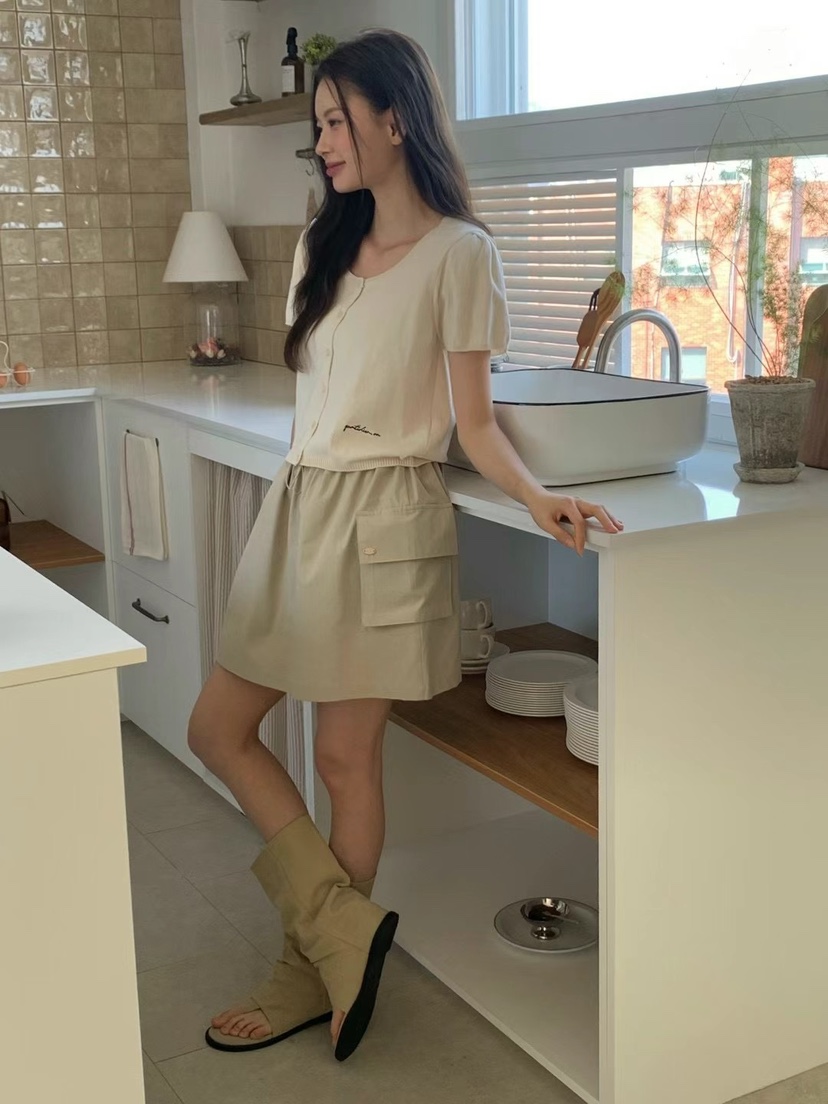 ANOU韓國直郵㊣女裝新款時尚人氣25春夏推薦熱賣休閑短裙ANOU短裙
