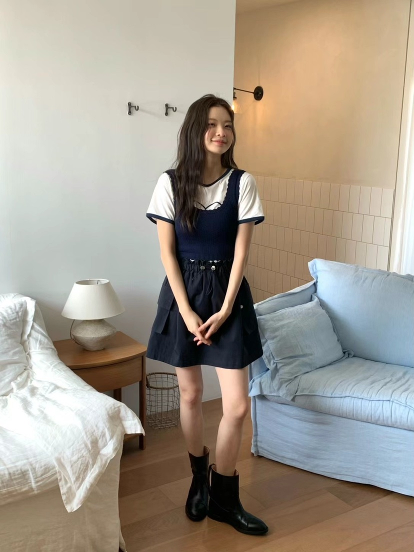 ANOU韓國直郵㊣女裝新款時尚人氣25春夏推薦熱賣休閑短裙ANOU短裙