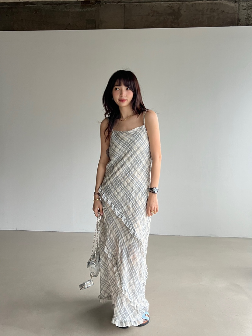 SOLAR韓國直郵㊣女裝新款時尚推薦休閑熱賣人氣25春夏連衣裙格紋SOLAR連衣裙