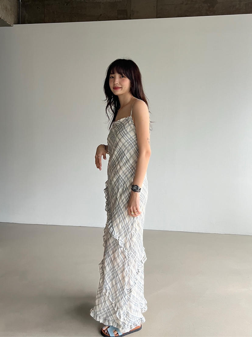 SOLAR韓國直郵㊣女裝新款時尚推薦休閑熱賣人氣25春夏連衣裙格紋SOLAR連衣裙