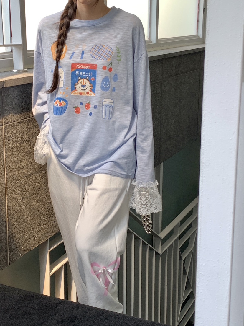 PARSLEY韓國㊣直郵東大門代購女裝新款25春夏人氣熱賣長袖T恤Daze長袖T恤