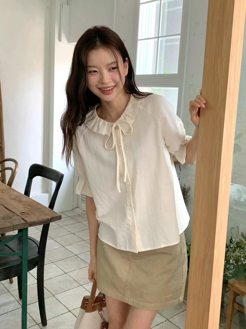 ANOU韓國直郵㊣東大門實拍女裝新品推薦時尚25春夏襯衫蕾絲衫ANOU襯衫/蕾絲衫