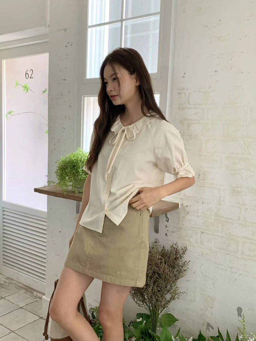 ANOU韓國直郵㊣東大門實拍女裝新品推薦時尚25春夏襯衫蕾絲衫ANOU襯衫/蕾絲衫