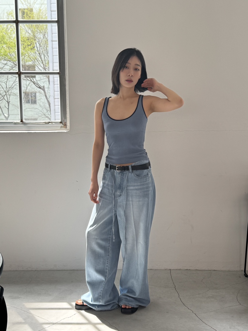 KARE/WEREPIECE直郵韓國代購㊣女裝新品時尚熱賣牛仔褲天絲KARE/WEREPIECE牛仔褲