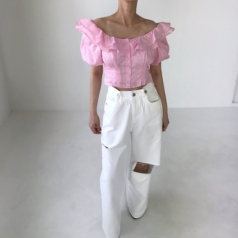 2TWO MOON直郵韓國代購㊣女裝新品人氣推薦熱賣襯衫蕾絲衫2TWO MOON襯衫/蕾絲衫