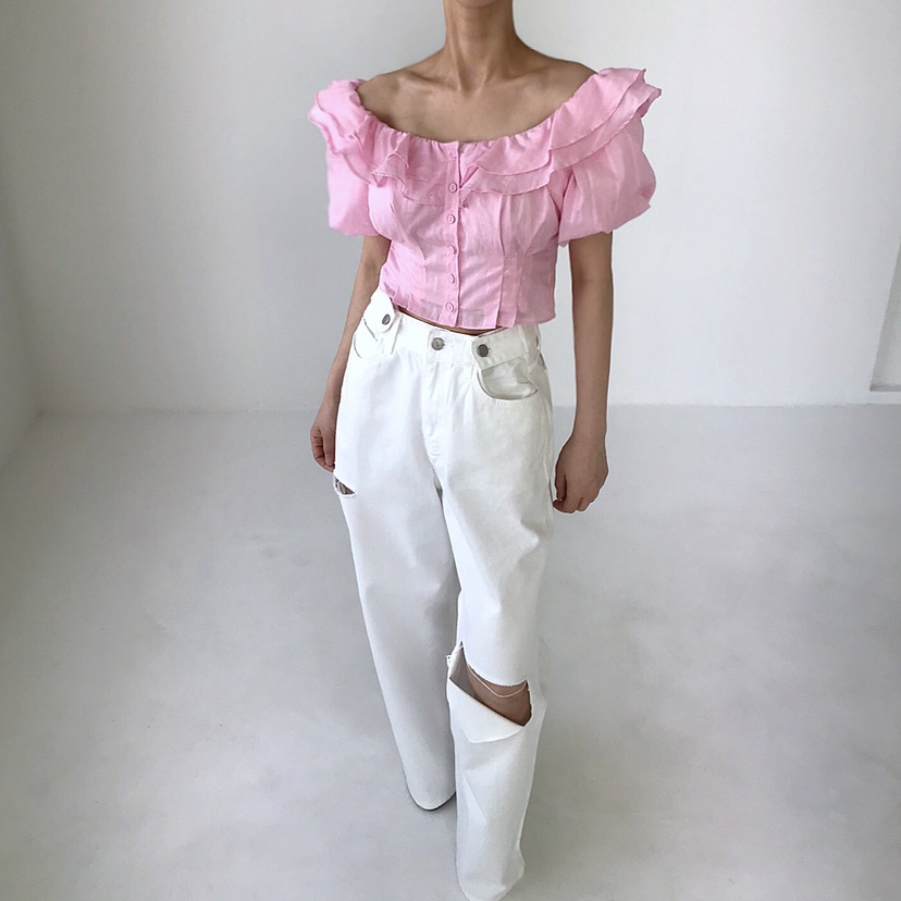 2TWO MOON直郵韓國代購㊣女裝新品人氣推薦熱賣襯衫蕾絲衫2TWO MOON襯衫/蕾絲衫圖色1