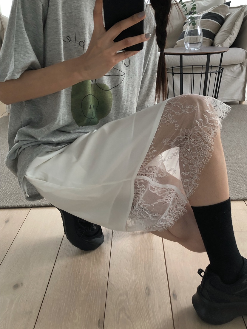 ONDO-P韓國直郵㊣東大門實拍女裝新款推薦半身裙中短裙蕾絲ONDO-P半身裙/中短裙