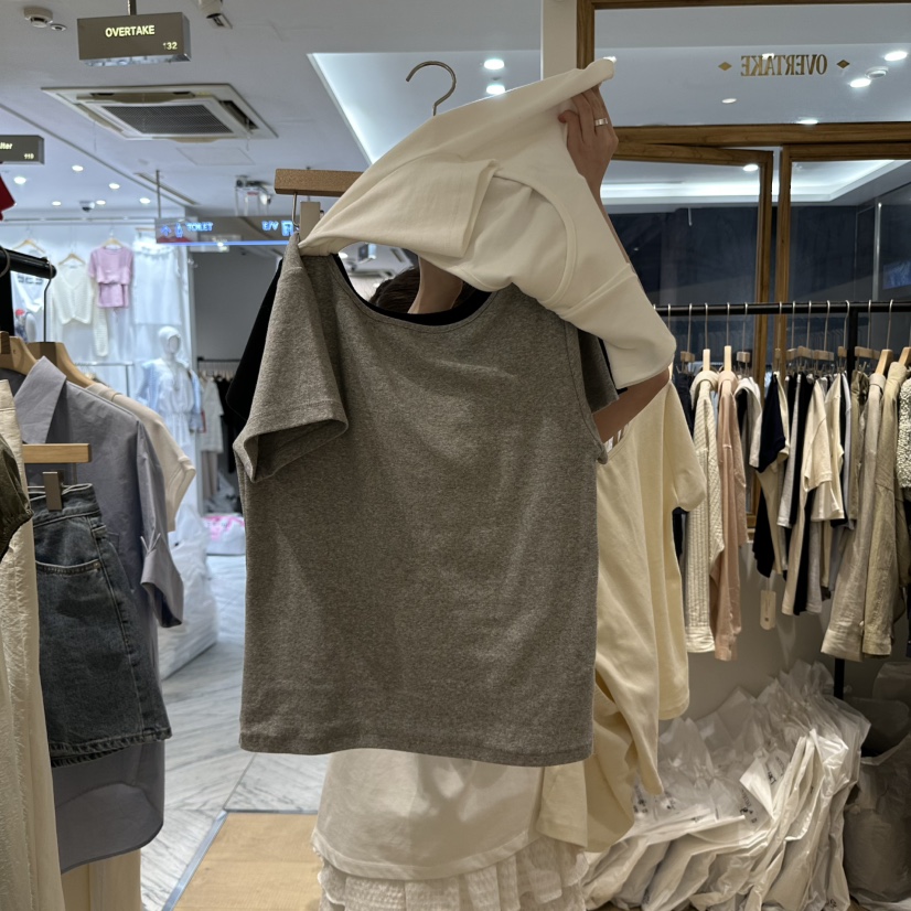 OVERTAKE直郵韓國代購㊣女裝新款25春夏熱賣休閑人氣推薦T恤OVERTAKET恤圖色3