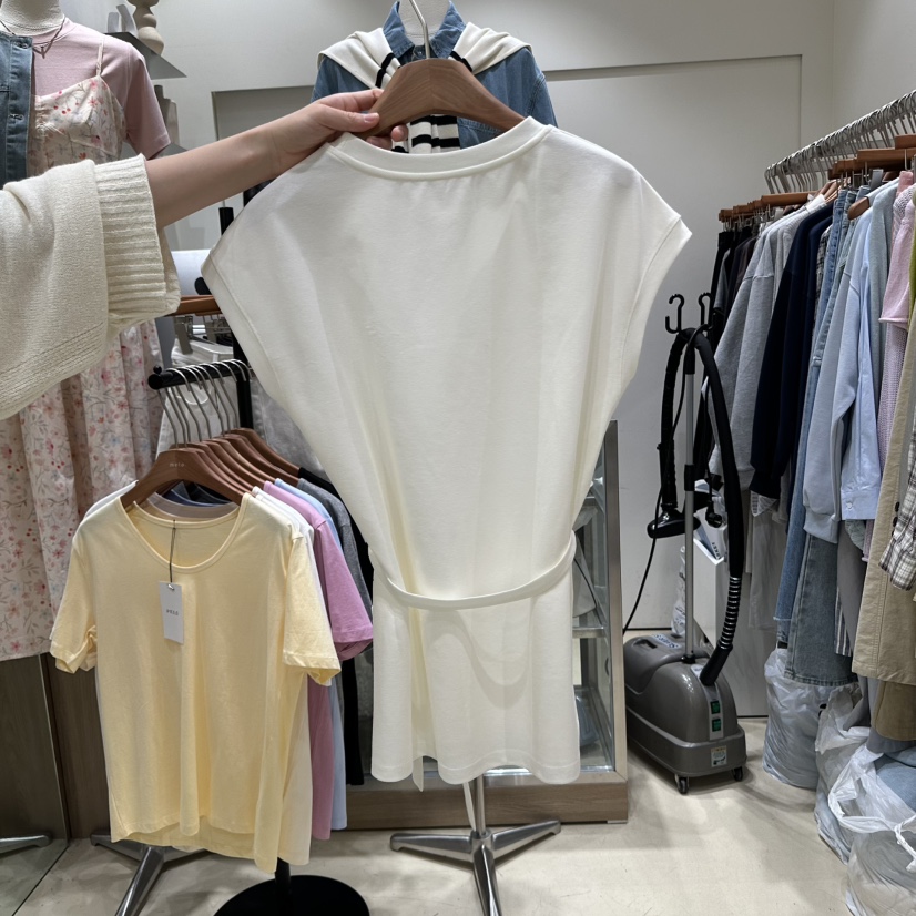 MELO韓國直郵㊣女裝新品人氣25春夏熱賣休閑時尚推薦T恤含腰帶MELOT恤