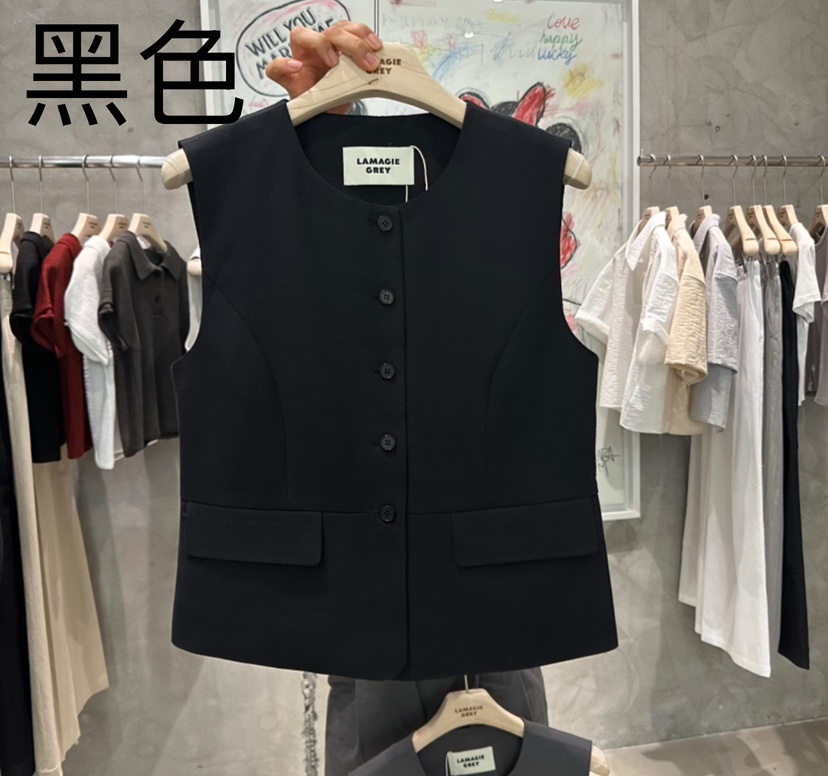 LAMAGIEPIE直郵韓國代購㊣女裝新品推薦熱賣25春夏休閑馬甲LAMAGIE GREY馬甲圖色3