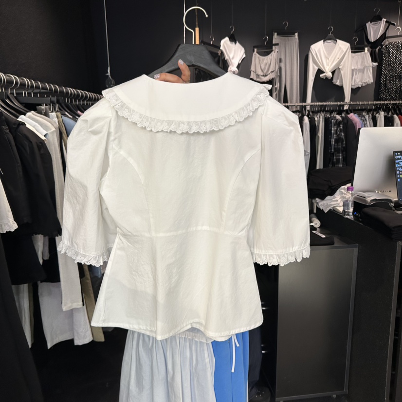 ELF-L韓國直郵㊣女裝新品人氣推薦25春夏休閑熱賣襯衫蕾絲衫PROJECT ELF/ELF-L襯衫/蕾絲衫