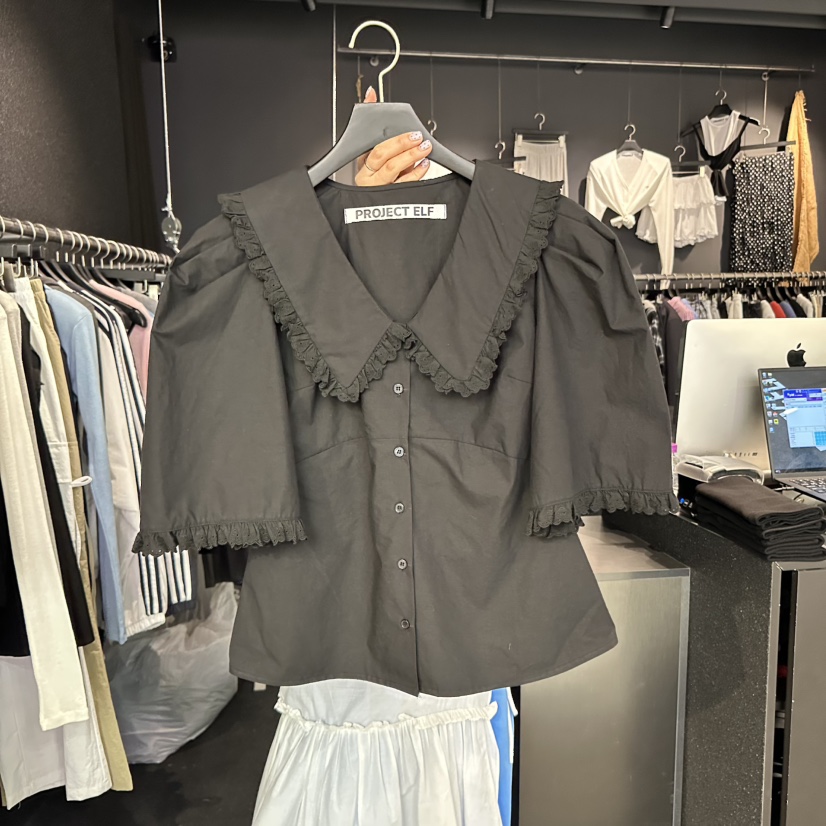 ELF-L韓國直郵㊣女裝新品人氣推薦25春夏休閑熱賣襯衫蕾絲衫PROJECT ELF/ELF-L襯衫/蕾絲衫圖色2