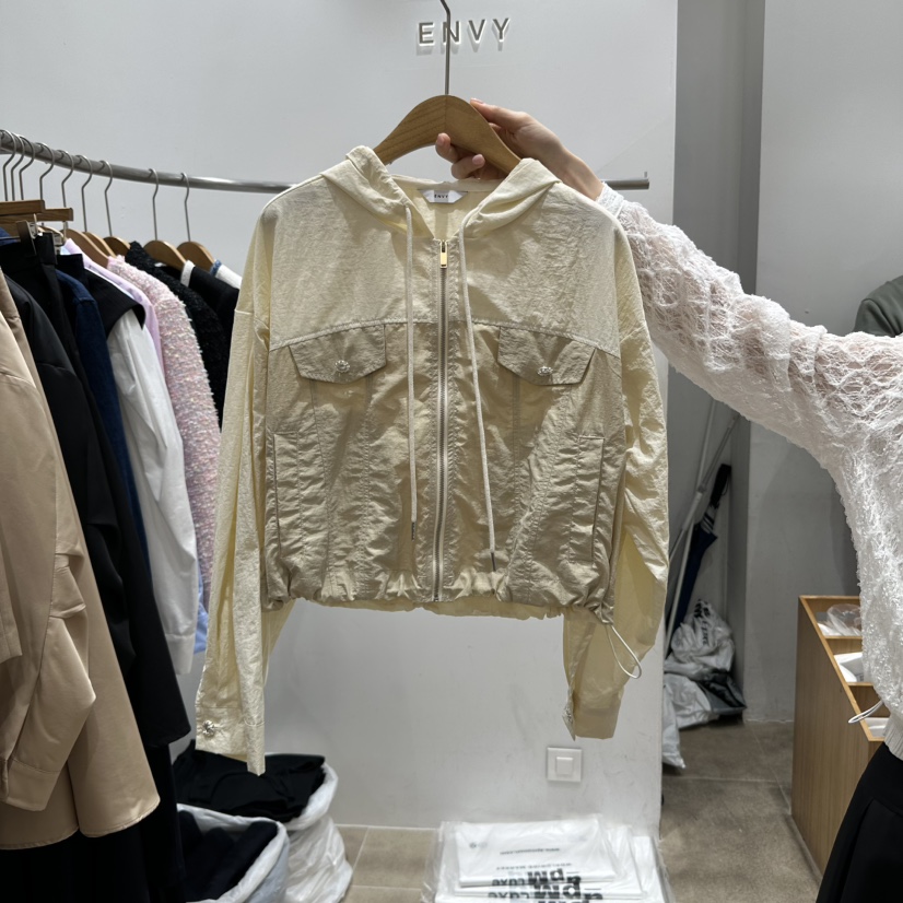 ENVY直郵韓國代購㊣女裝新品人氣休閑熱賣時尚25春夏夾克連帽ENVY夾克圖色2