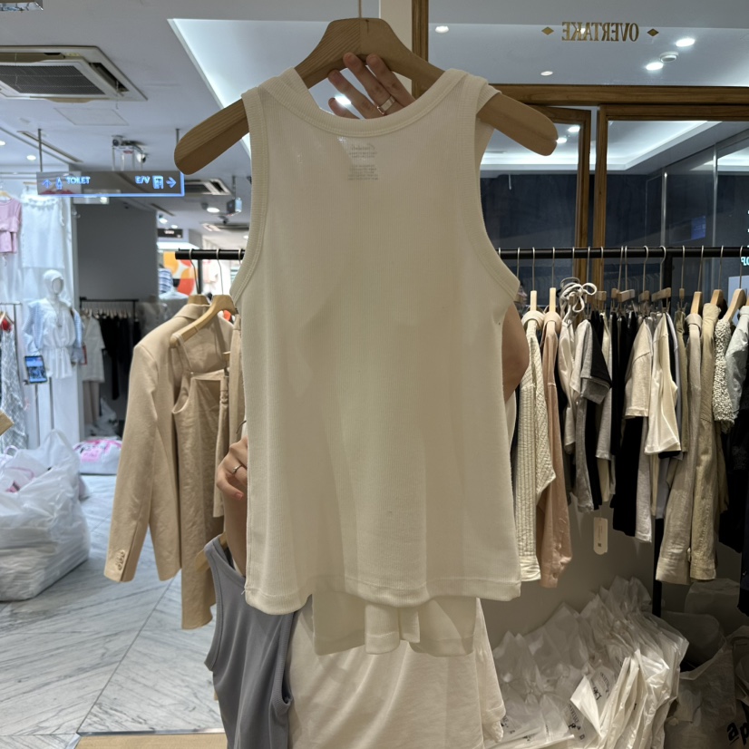 OVERTAKE韓國直郵㊣女裝新款推薦時尚人氣吊帶背心雙層圓領OVERTAKE吊帶/背心