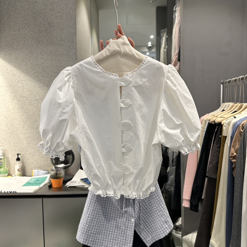 AMOEBA韓國直郵㊣女裝新品時尚休閑推薦25春夏人氣襯衫蕾絲衫AMOEBA襯衫/蕾絲衫
