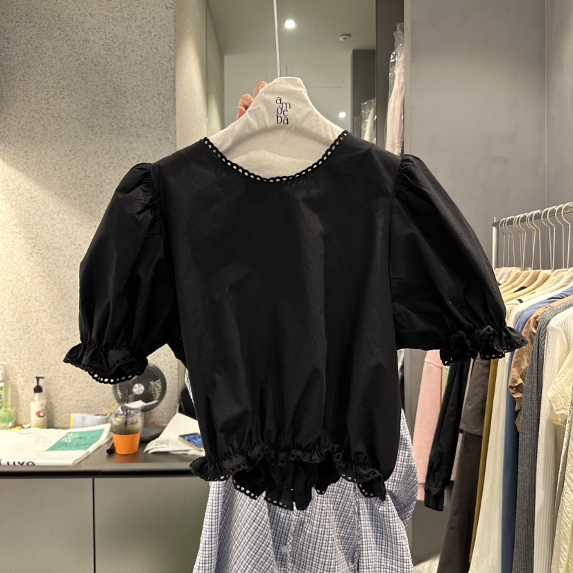 AMOEBA韓國直郵㊣女裝新品時尚休閑推薦25春夏人氣襯衫蕾絲衫AMOEBA襯衫/蕾絲衫圖色2