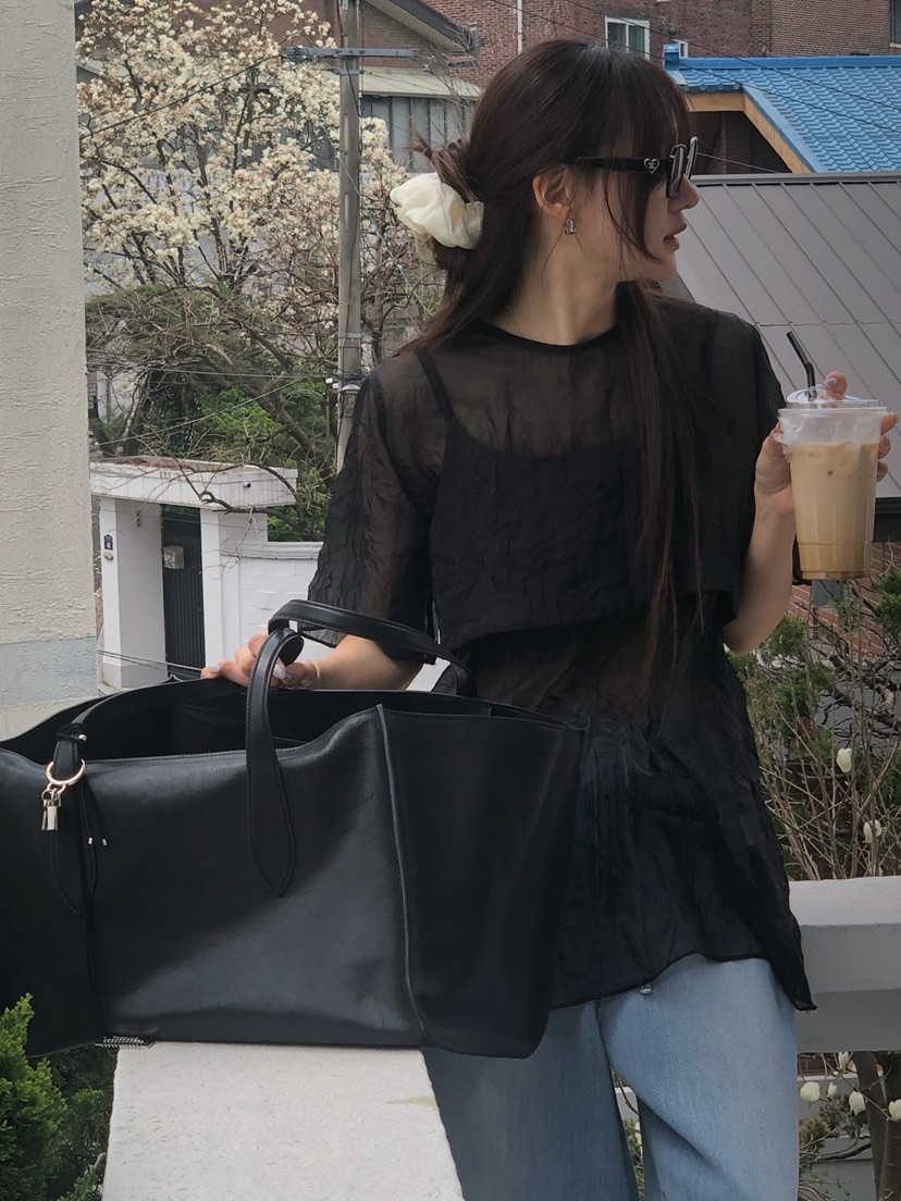 ONDO-P韓國直郵㊣女裝新品25春夏人氣休閑推薦襯衫蕾絲衫雙層ONDO-P襯衫/蕾絲衫