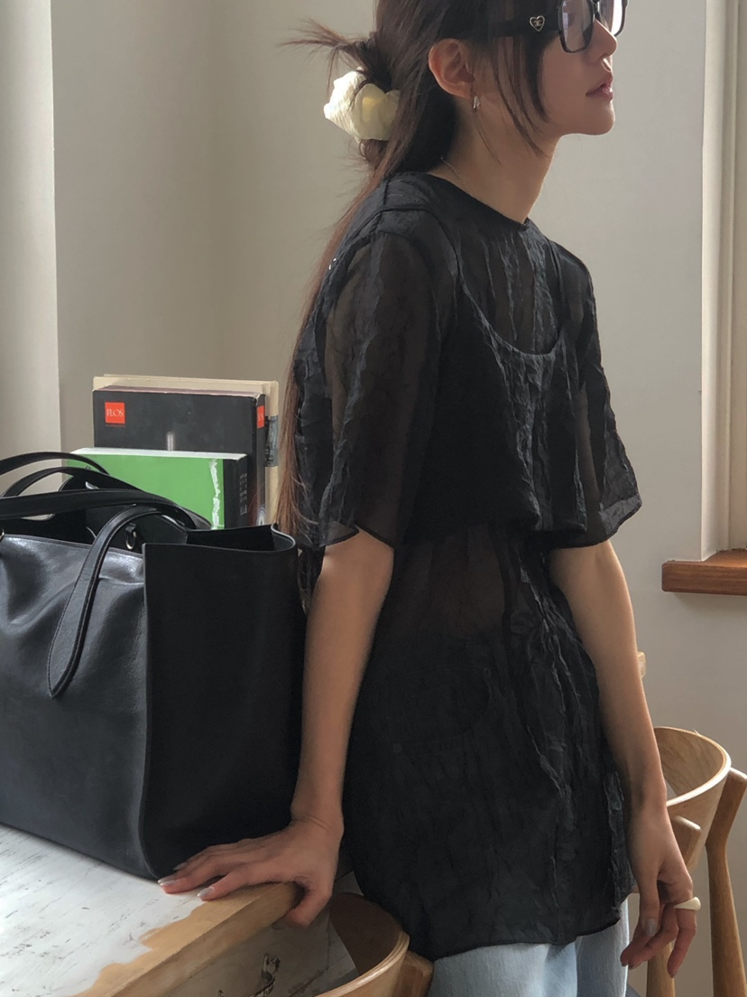 ONDO-P韓國直郵㊣女裝新品25春夏人氣休閑推薦襯衫蕾絲衫雙層ONDO-P襯衫/蕾絲衫