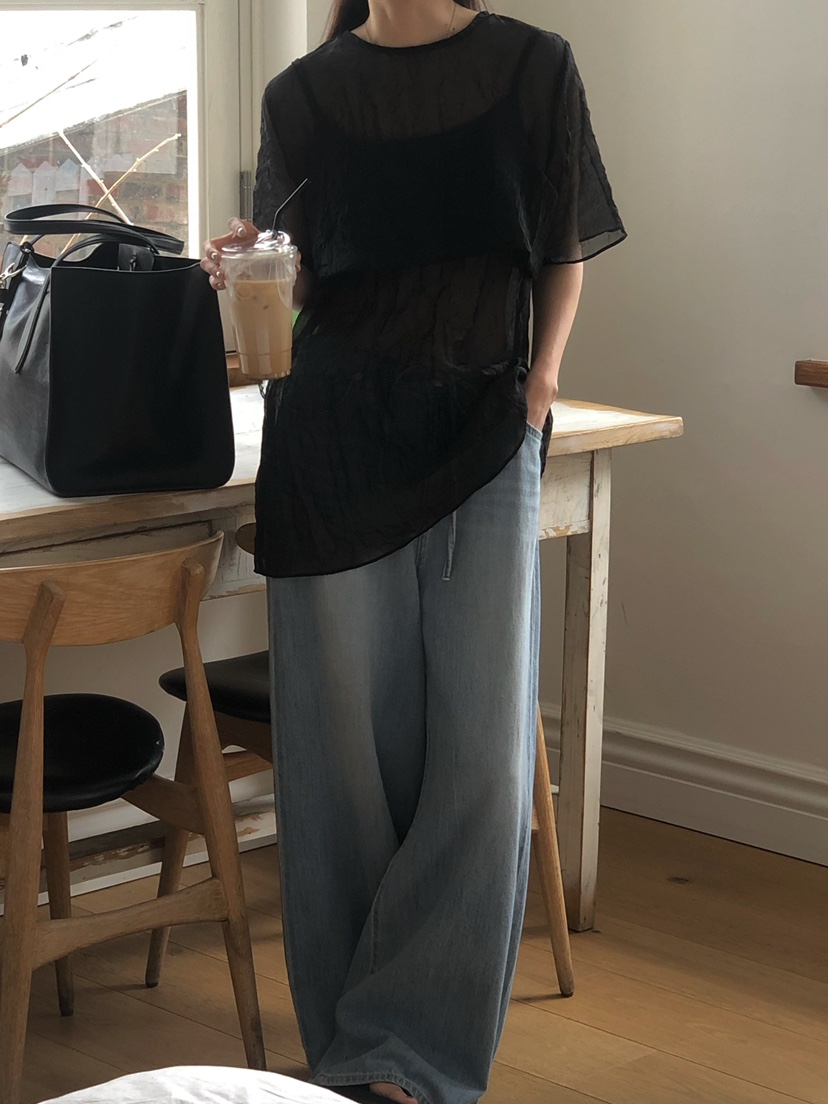 ONDO-P韓國直郵㊣女裝新品25春夏人氣休閑推薦襯衫蕾絲衫雙層ONDO-P襯衫/蕾絲衫