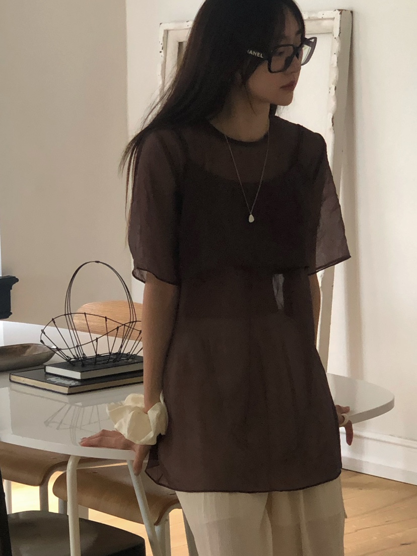 ONDO-P韓國直郵㊣女裝新品25春夏人氣休閑推薦襯衫蕾絲衫雙層ONDO-P襯衫/蕾絲衫