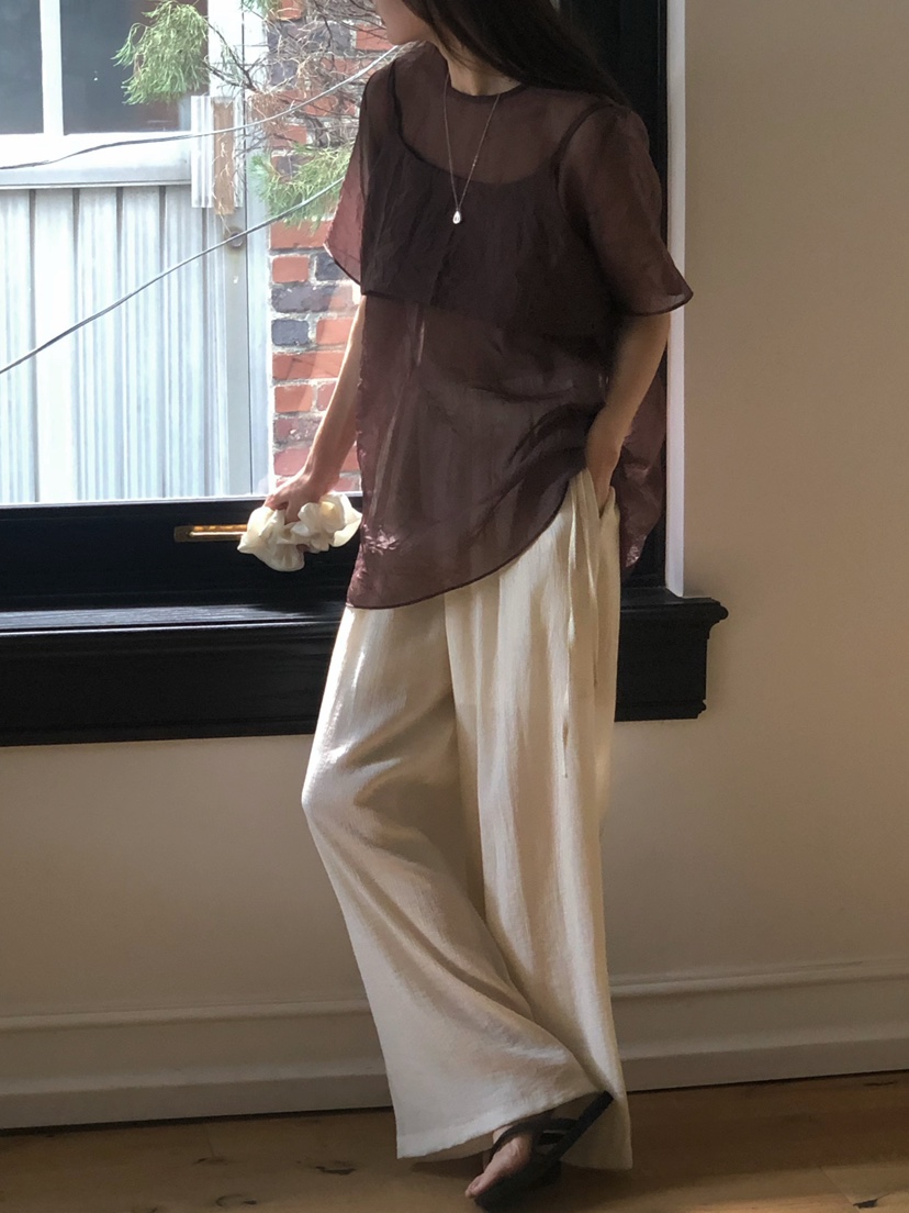 ONDO-P韓國直郵㊣女裝新品25春夏人氣休閑推薦襯衫蕾絲衫雙層ONDO-P襯衫/蕾絲衫