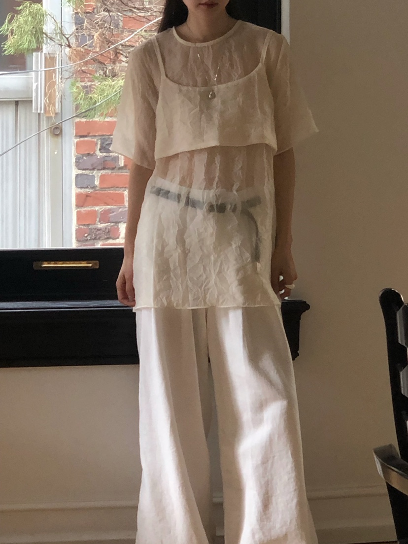 ONDO-P韓國直郵㊣女裝新品25春夏人氣休閑推薦襯衫蕾絲衫雙層ONDO-P襯衫/蕾絲衫