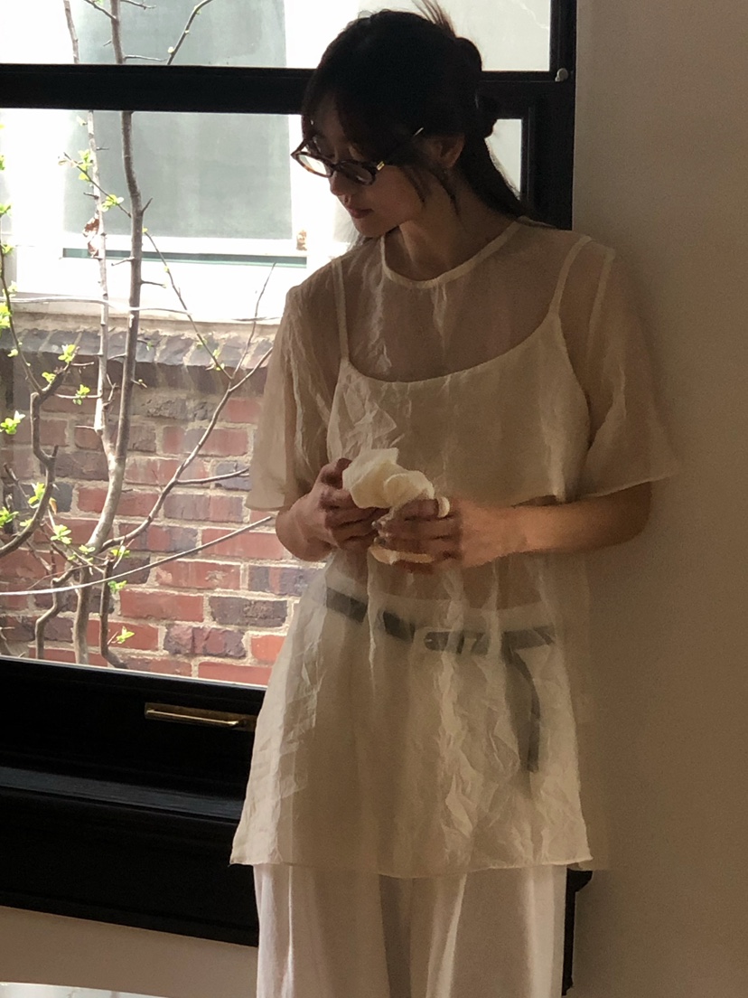 ONDO-P韓國直郵㊣女裝新品25春夏人氣休閑推薦襯衫蕾絲衫雙層ONDO-P襯衫/蕾絲衫