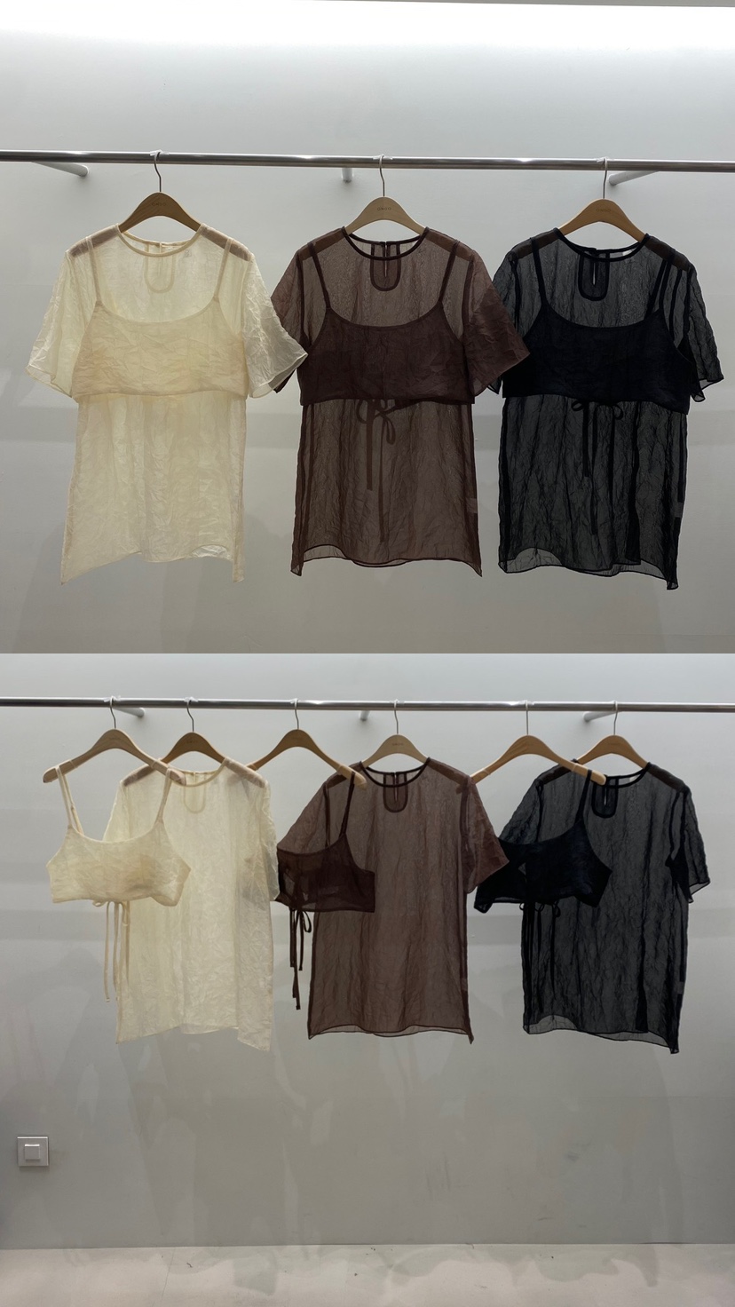 ONDO-P韓國直郵㊣女裝新品25春夏人氣休閑推薦襯衫蕾絲衫雙層ONDO-P襯衫/蕾絲衫