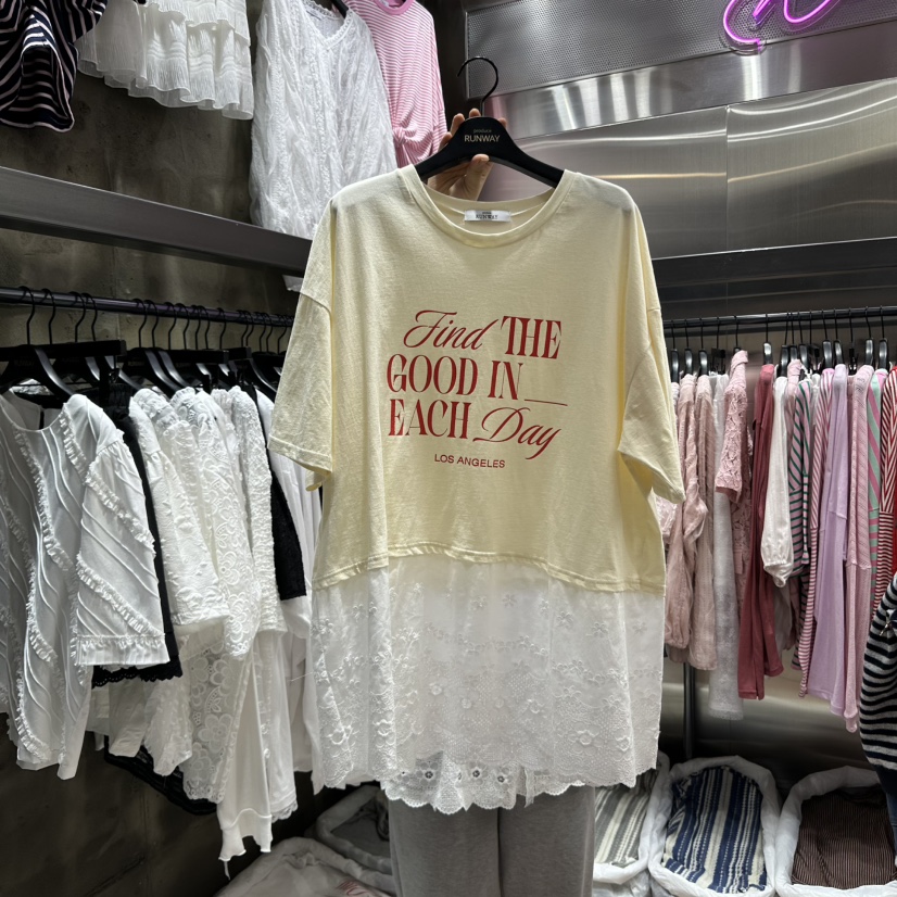 RUNWAY-런웨이直郵韓國代購㊣女裝新款熱賣時尚推薦休閑T恤RUNWAYT恤圖色2