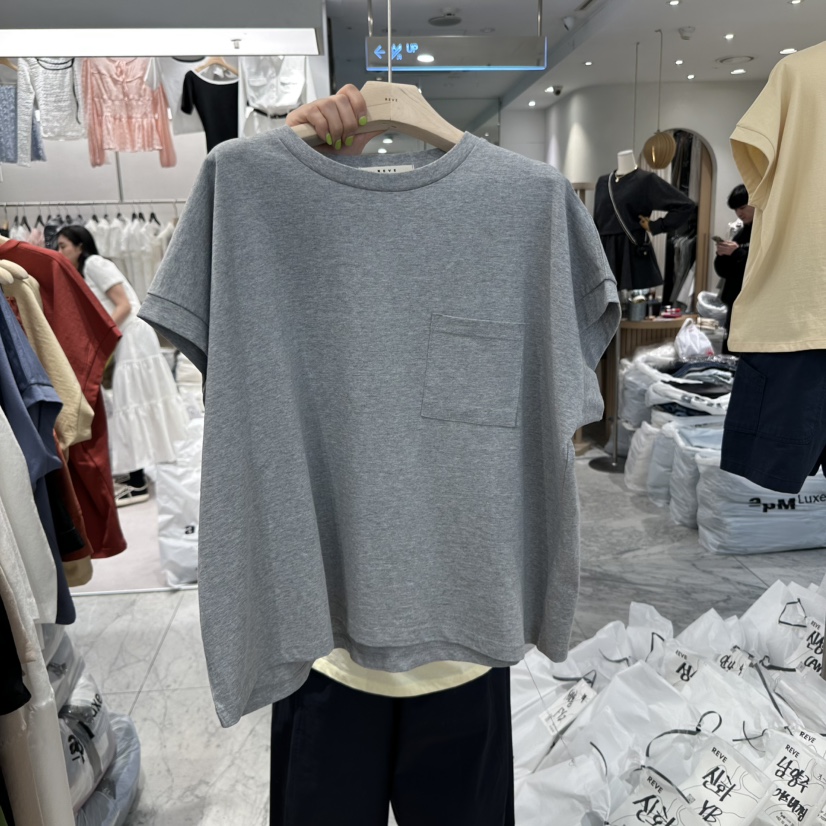 REVE-L韓國直郵㊣女裝新品人氣25春夏時尚熱賣休閑推薦T恤REVE-LT恤圖色4