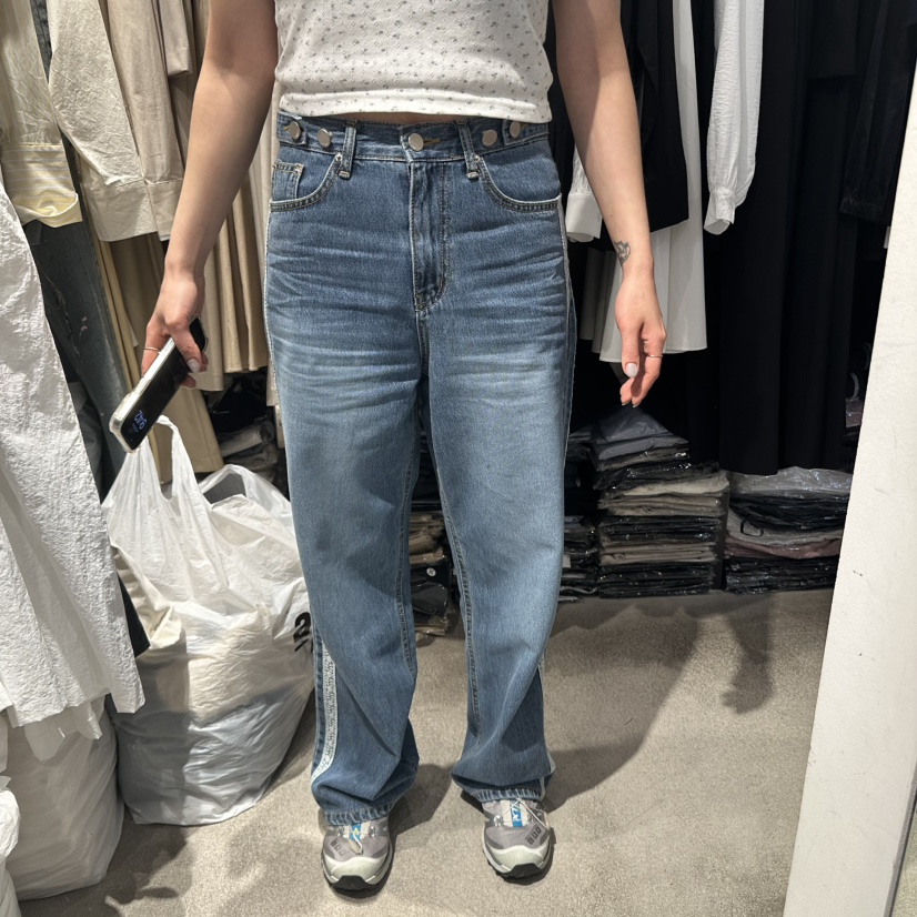HABLE韓國㊣直郵東大門代購女裝新品休閑時尚25春夏推薦牛仔褲HABLE牛仔褲
