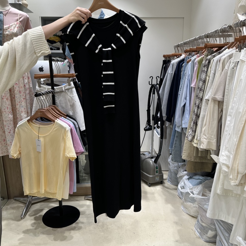 MELO直郵韓國代購㊣女裝新品推薦25春夏熱賣連衣裙披肩套裝MELO連衣裙圖色3