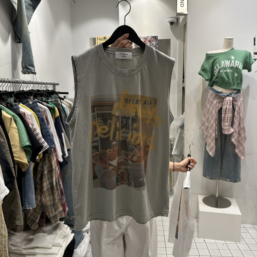 THE WEEKND韓國直郵㊣東大門實拍女裝新品人氣休閑吊帶背心THE WEEKND吊帶/背心圖色2
