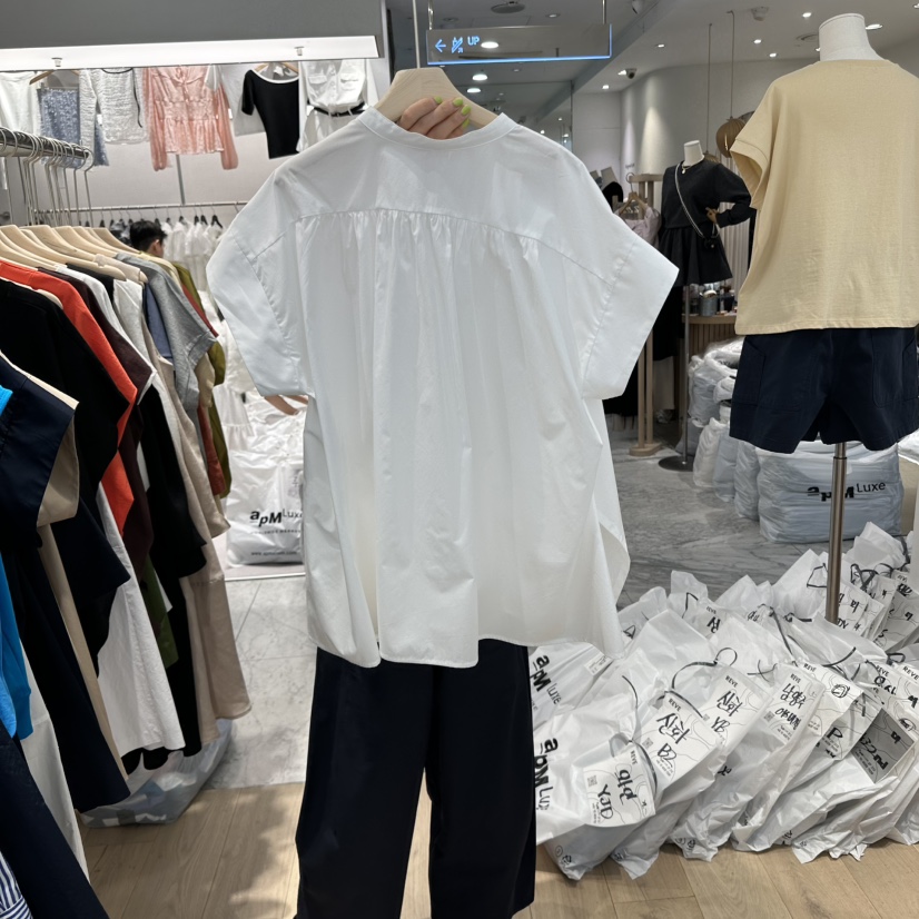 REVE-L韓國㊣直郵東大門代購女裝新品熱賣時尚25春夏襯衫蕾絲衫REVE-L襯衫/蕾絲衫