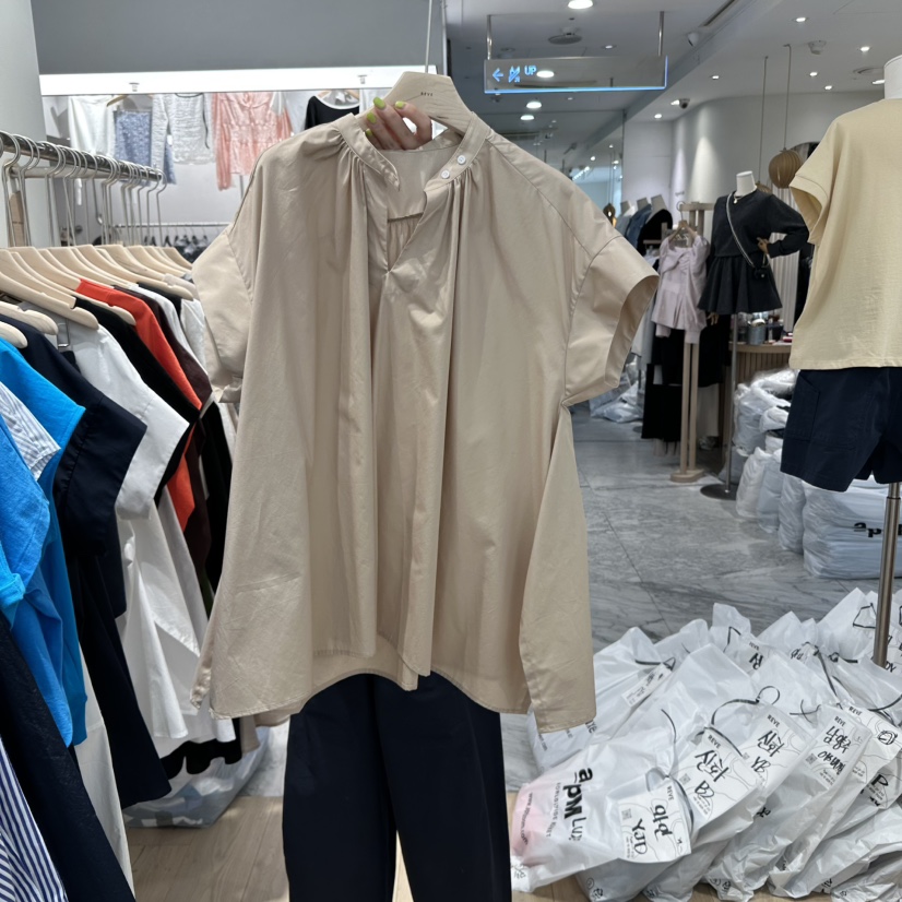 REVE-L韓國㊣直郵東大門代購女裝新品熱賣時尚25春夏襯衫蕾絲衫REVE-L襯衫/蕾絲衫圖色2