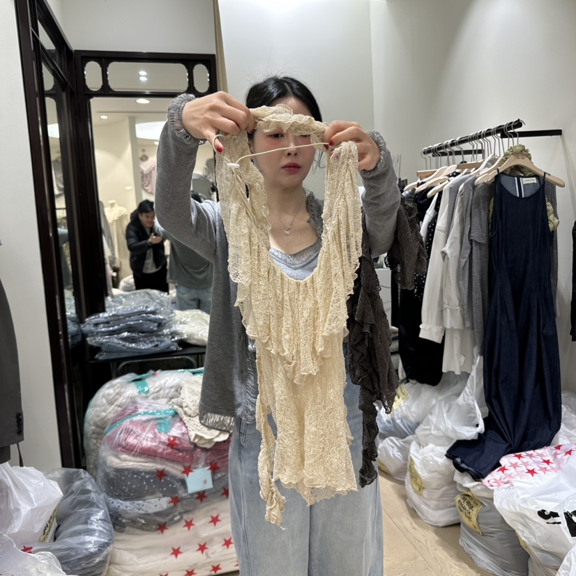 THEMORYPARK韓國㊣直郵東大門代購女裝新款25春夏吊帶背心褶皺THE MORY PARK吊帶/背心圖色2