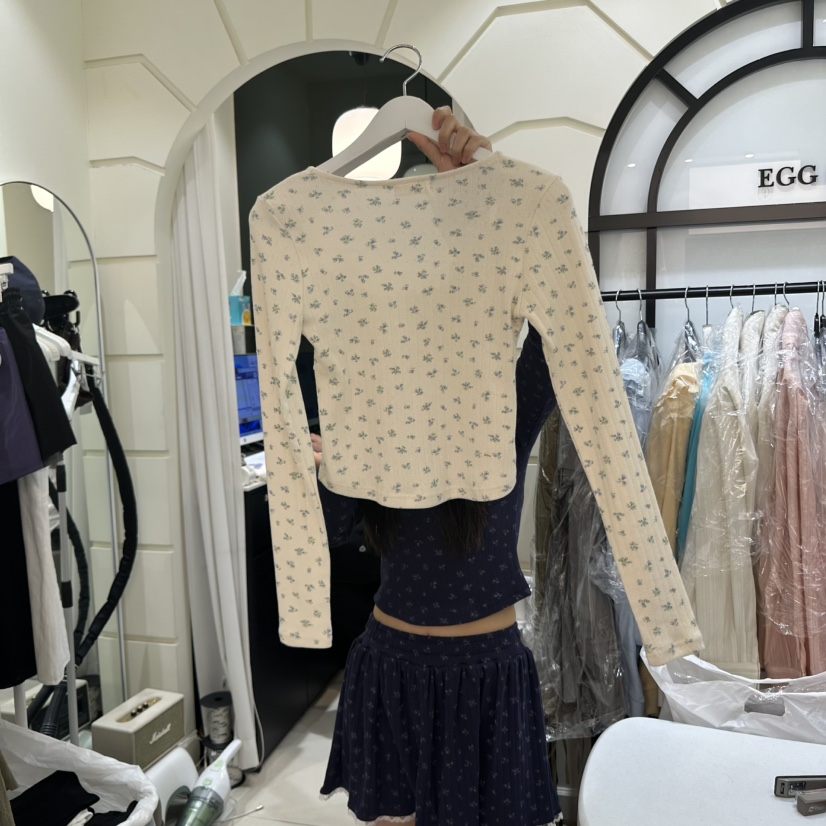 EGG IS韓國㊣直郵東大門代購女裝新品25春夏熱賣休閑長袖T恤EGG IS長袖T恤