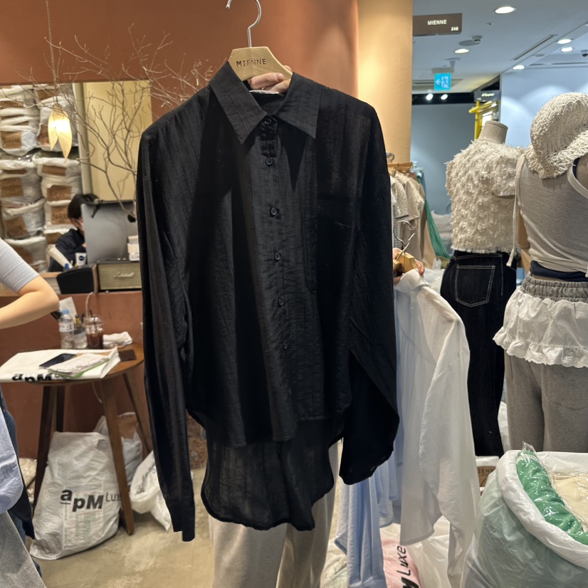 MIENNE韓國直郵㊣東大門實拍女裝新款推薦時尚休閑襯衫蕾絲衫MIENNE襯衫/蕾絲衫圖色3