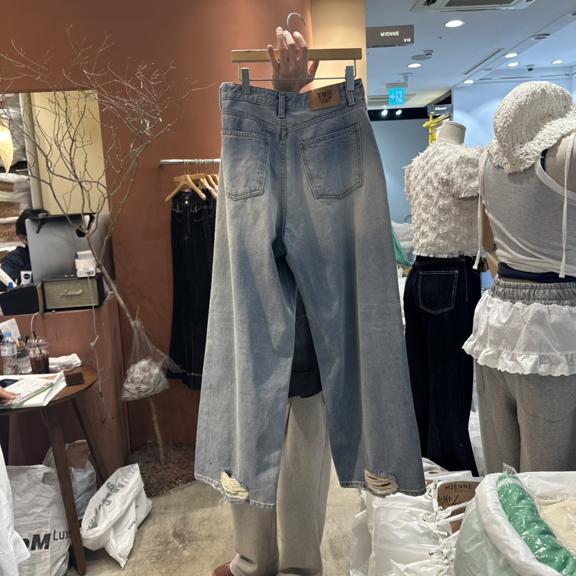 MIENNE韓國直郵㊣東大門實拍女裝新款人氣時尚休閑熱賣牛仔褲MIENNE牛仔褲