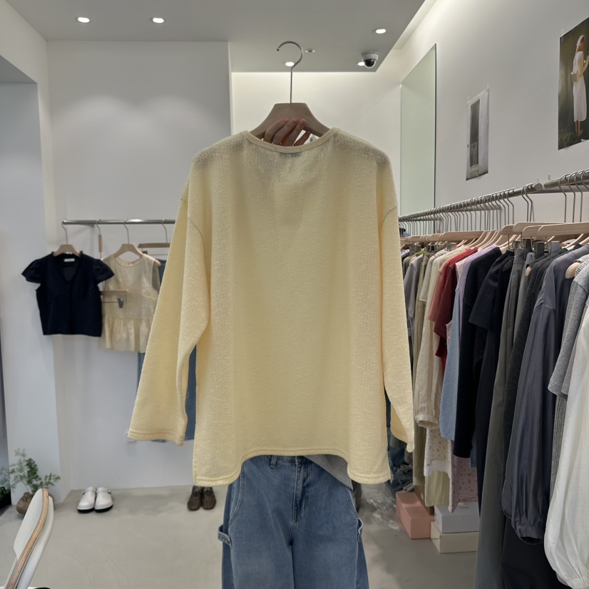 RIVER RAIN韓國㊣直郵東大門代購女裝新品休閑25春夏長袖T恤RIVER RAIN長袖T恤