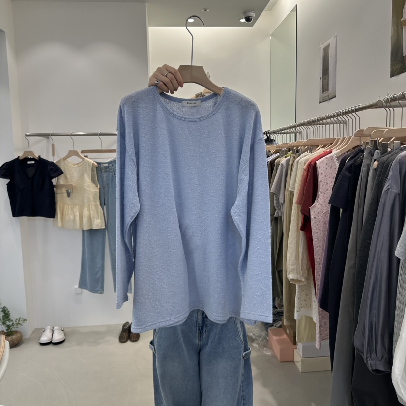 RIVER RAIN韓國㊣直郵東大門代購女裝新品休閑25春夏長袖T恤RIVER RAIN長袖T恤圖色4