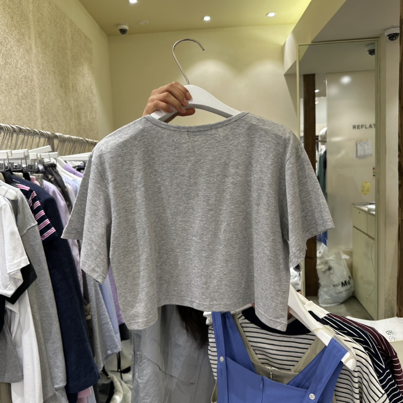 REFLAT韓國㊣直郵東大門代購女裝新品25春夏休閑人氣T恤短款REFLATT恤