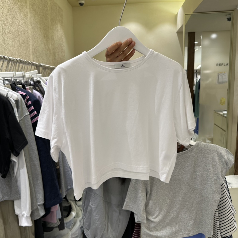 REFLAT韓國㊣直郵東大門代購女裝新品25春夏休閑人氣T恤短款REFLATT恤圖色1