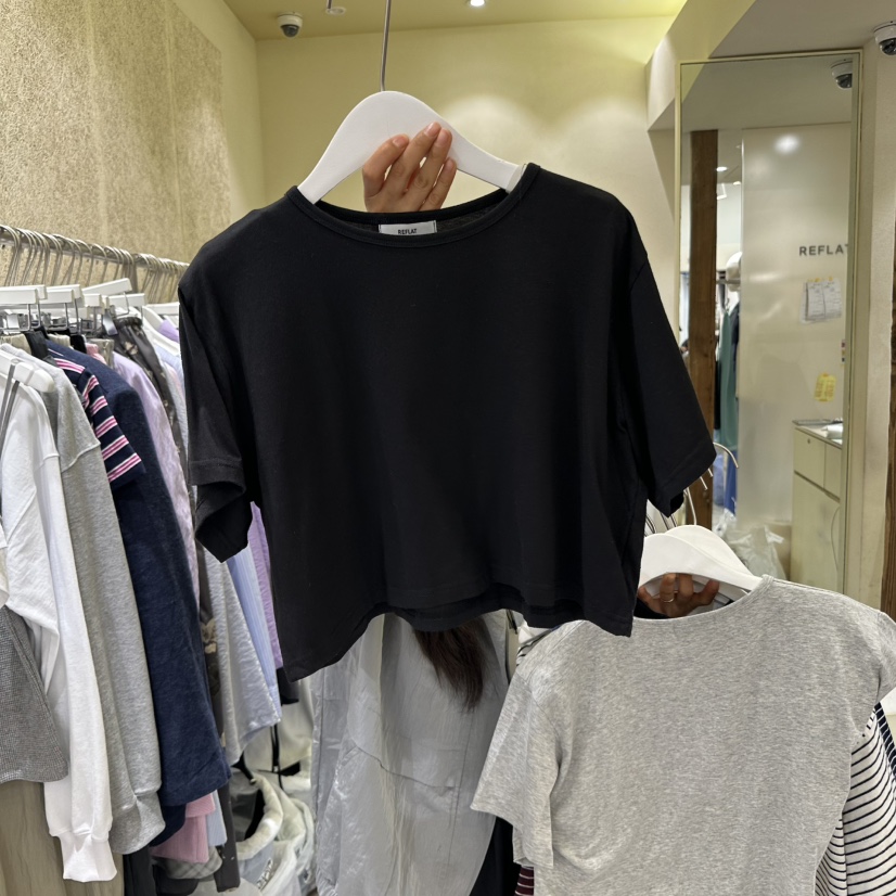REFLAT韓國㊣直郵東大門代購女裝新品25春夏休閑人氣T恤短款REFLATT恤圖色2