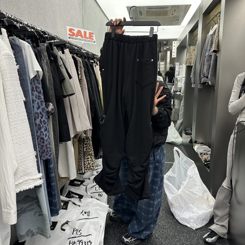 NUEUN直郵韓國代購㊣女裝新品人氣時尚休閑25春夏休閑褲蝴蝶結NUEUN/SEEOT休閑褲